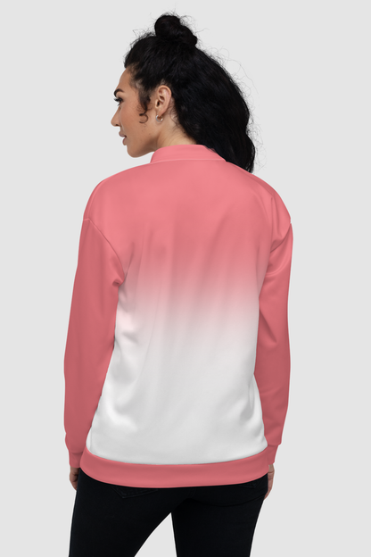 Froly Pink White Gradient Women's Lightweight Bomber Jacket