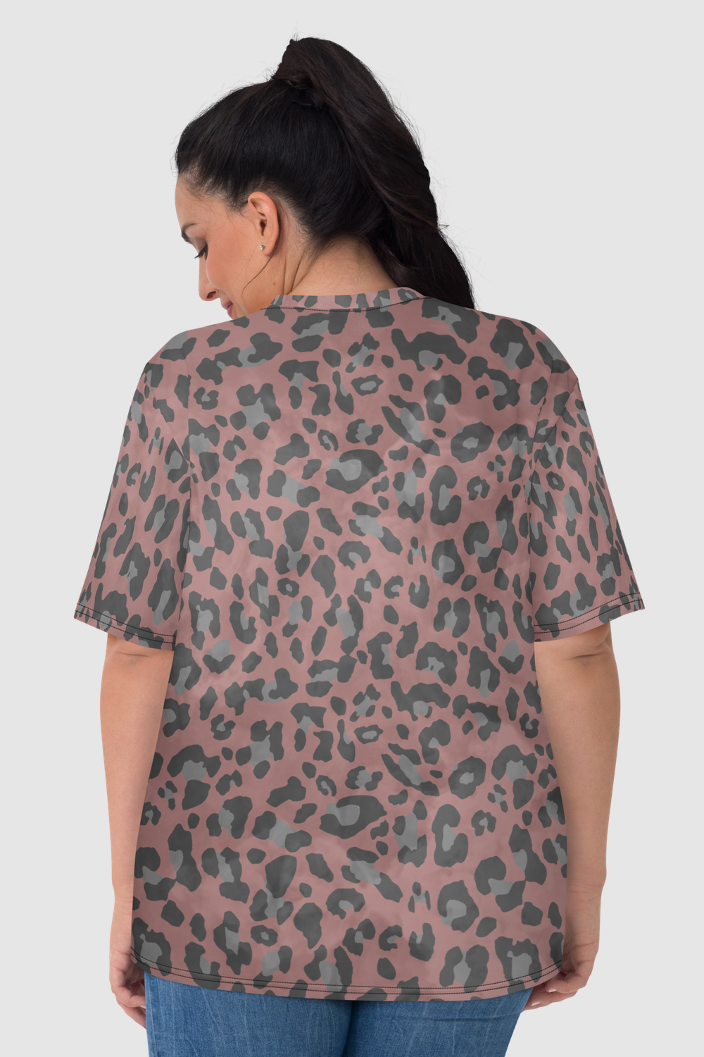 Cloudy Terracotta Leopard Print Women's T-Shirt