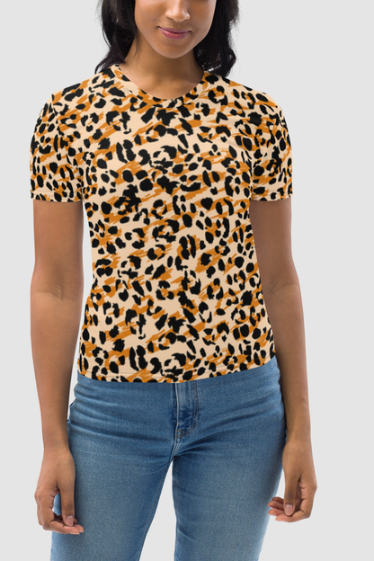 Classic Cheetah Graphic Print Women's Sublimated T-Shirt