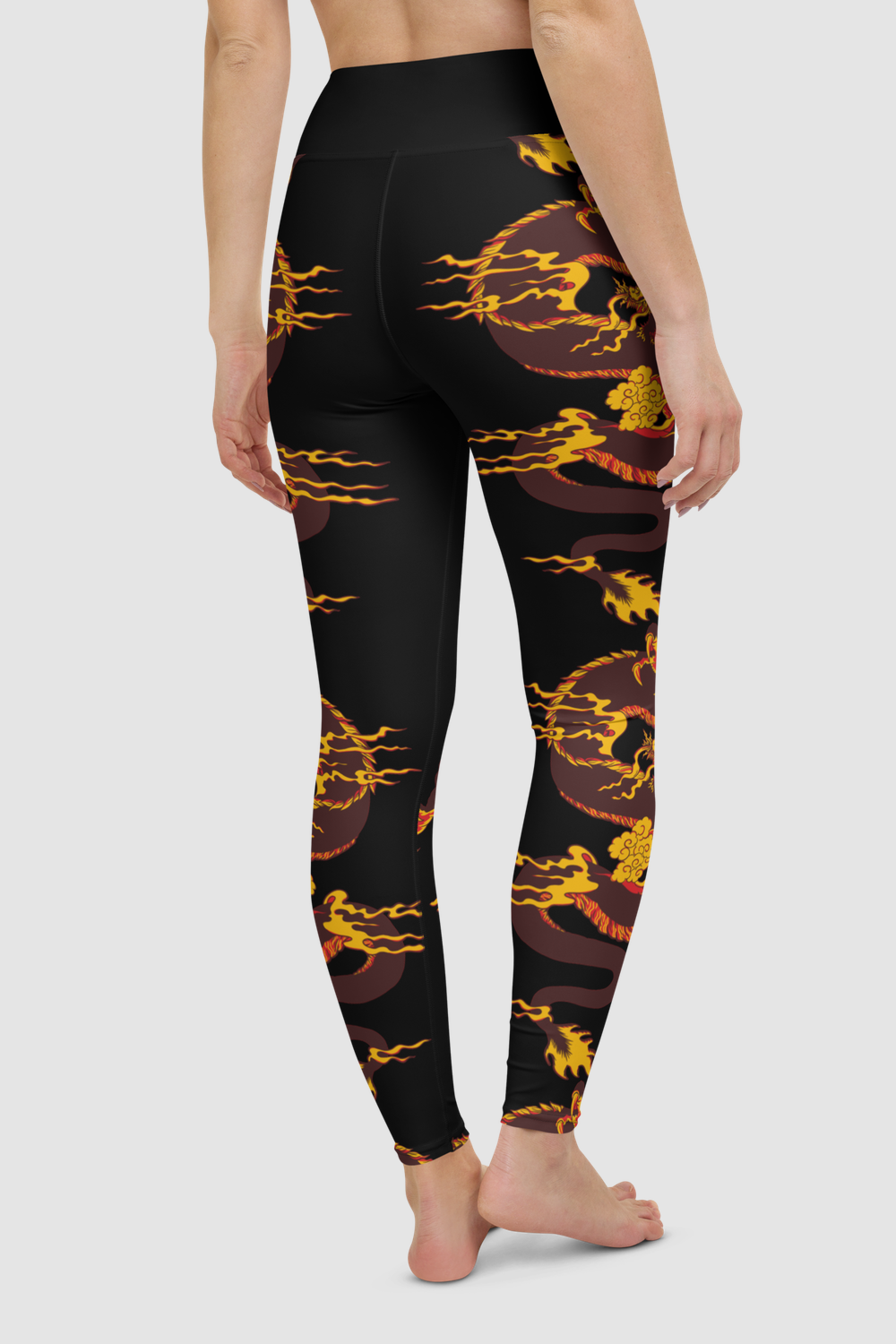 The Red Dragon Oni Women's High Waist Yoga Leggings