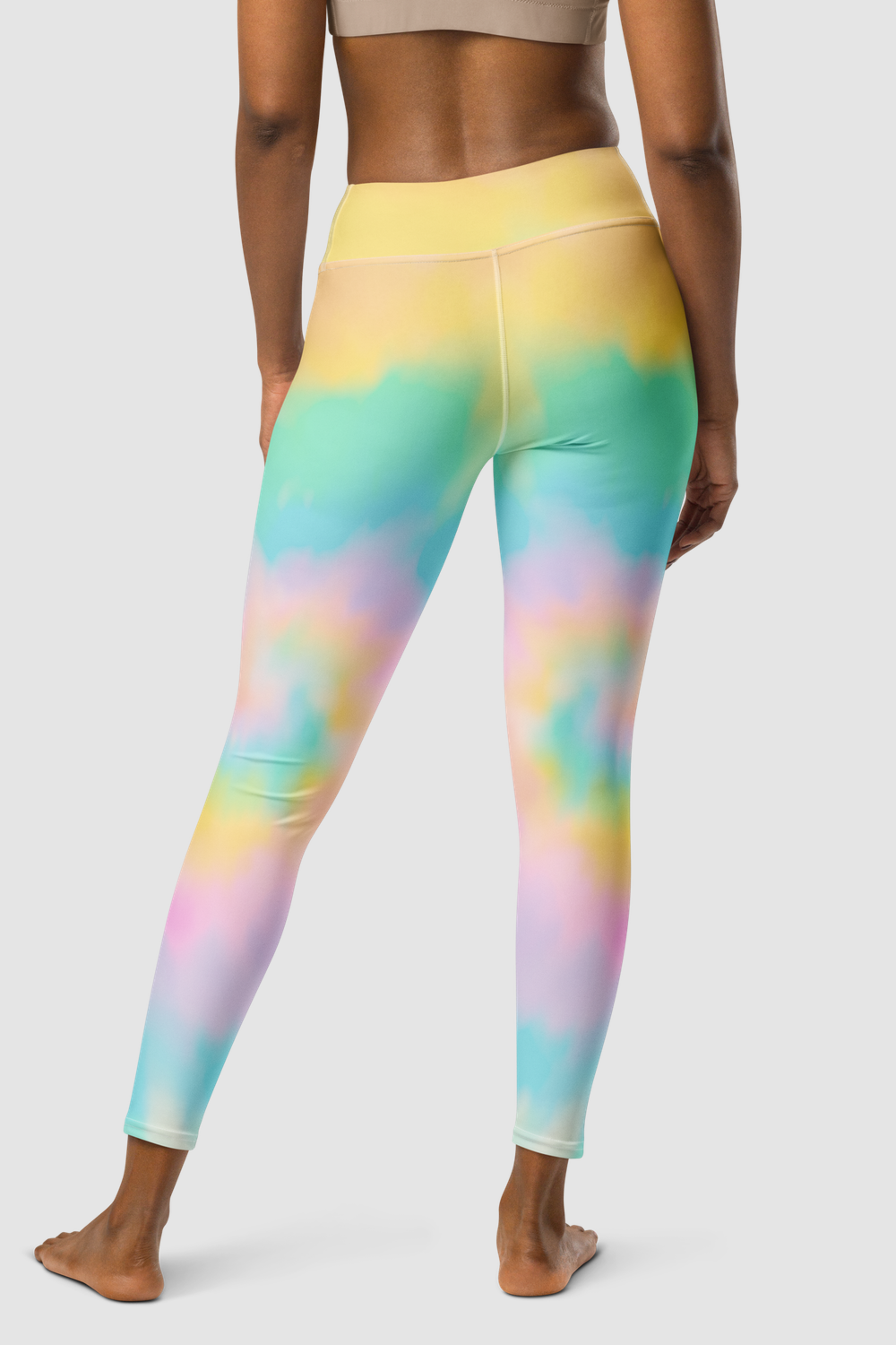 Misty Rose Smokey Tie-Dye Women's High Waist Yoga Leggings