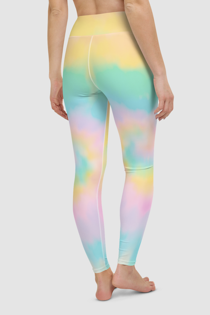 Misty Rose Smokey Tie-Dye Women's High Waist Yoga Leggings