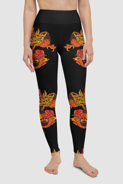 The Red Dragon Oni Women's High Waist Yoga Leggings