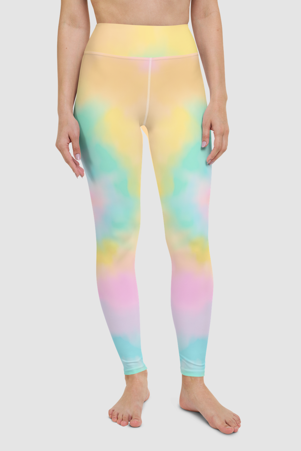 Misty Rose Smokey Tie-Dye Women's High Waist Yoga Leggings