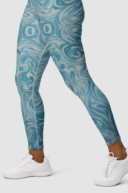 Ethereal Ocean Blue Women's High Waist Yoga Leggings