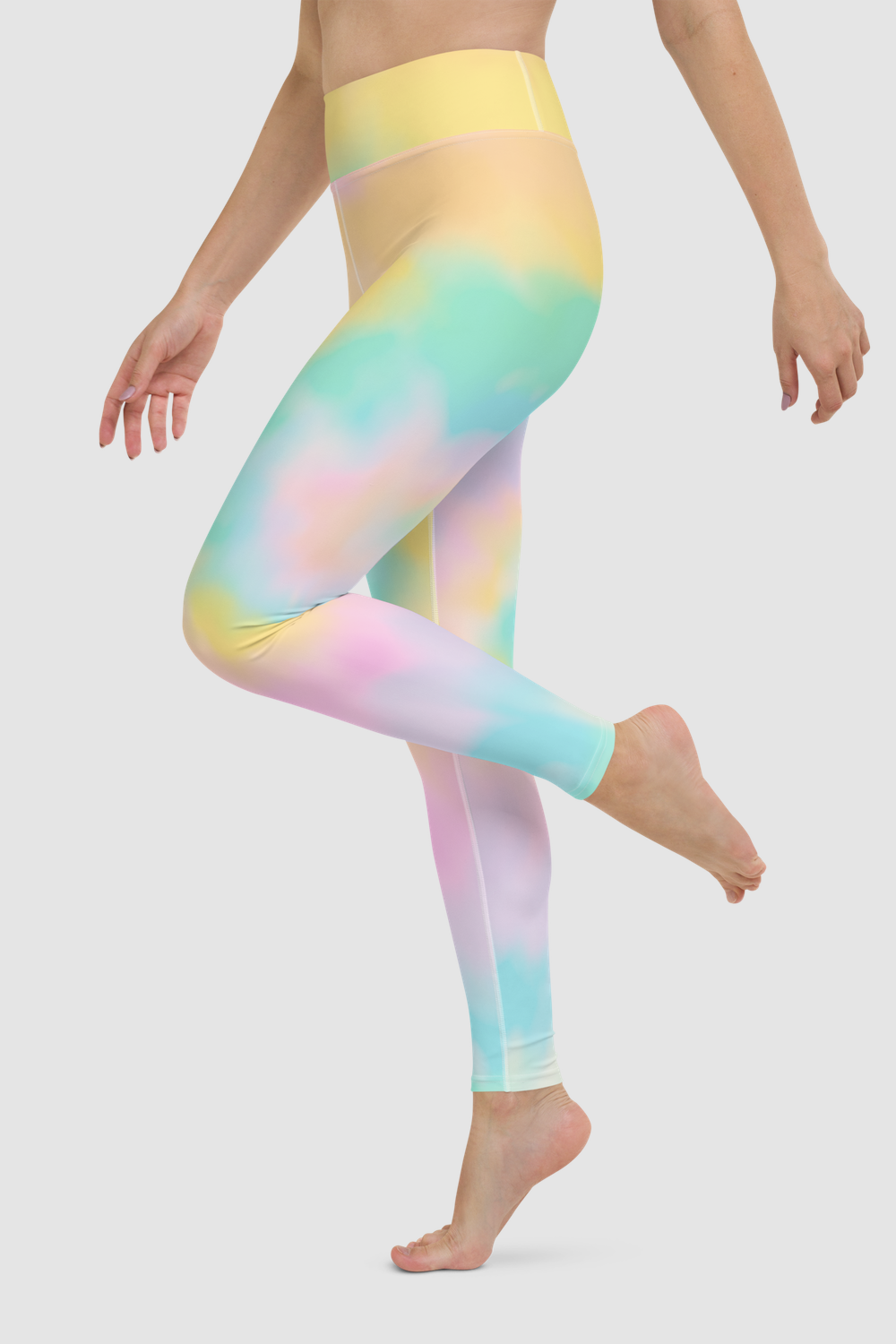 Misty Rose Smokey Tie-Dye Women's High Waist Yoga Leggings