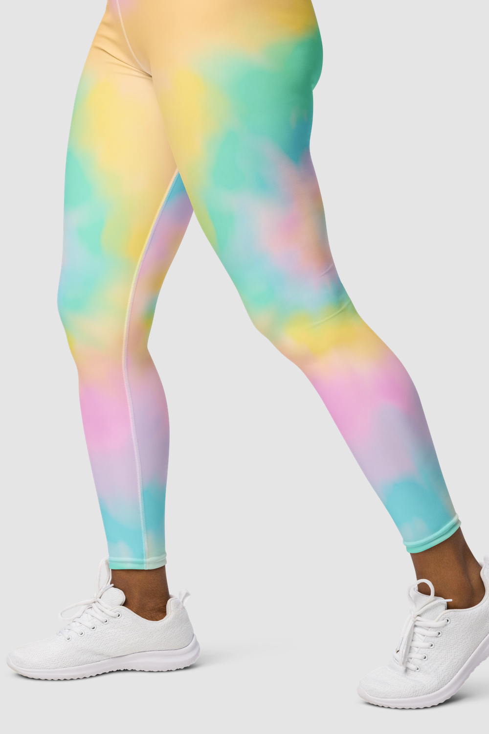 Misty Rose Smokey Tie-Dye Women's High Waist Yoga Leggings