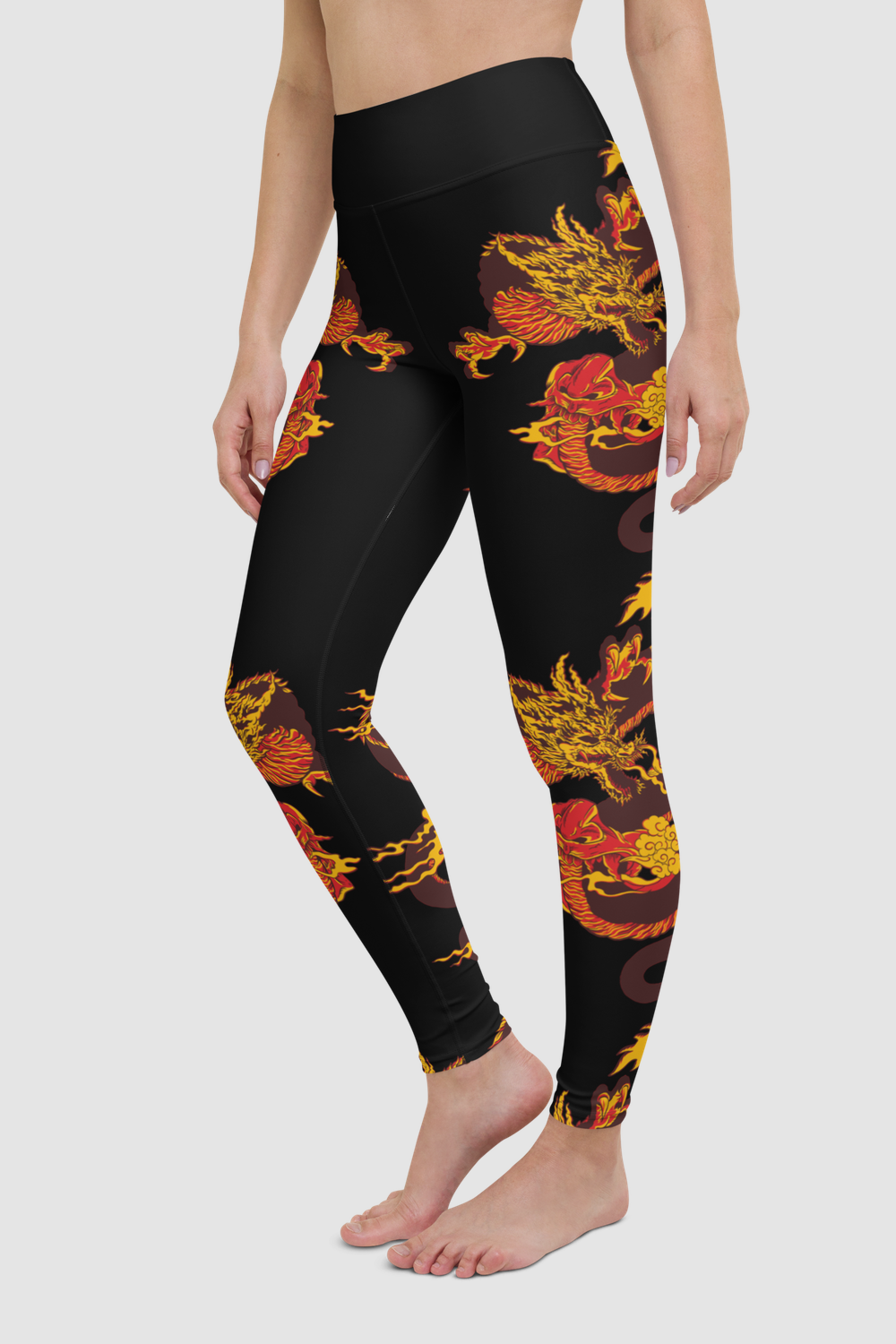 The Red Dragon Oni Women's High Waist Yoga Leggings