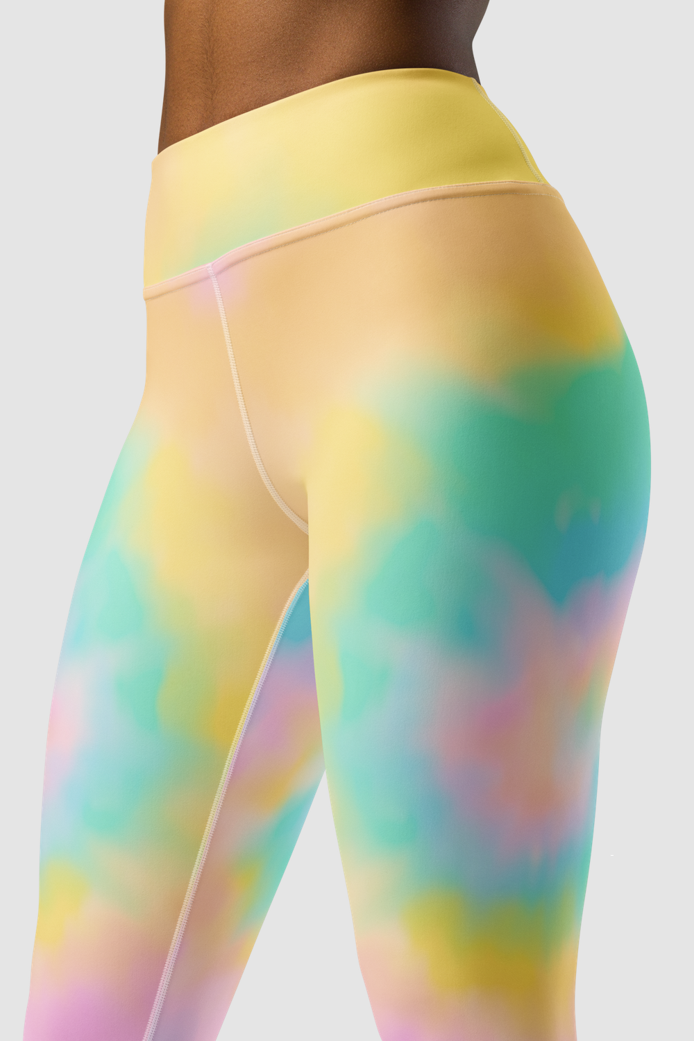 Misty Rose Smokey Tie-Dye Women's High Waist Yoga Leggings