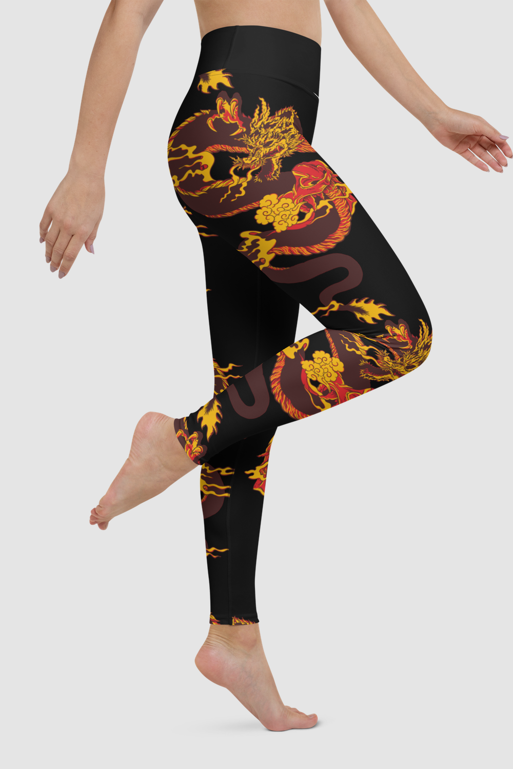 The Red Dragon Oni Women's High Waist Yoga Leggings