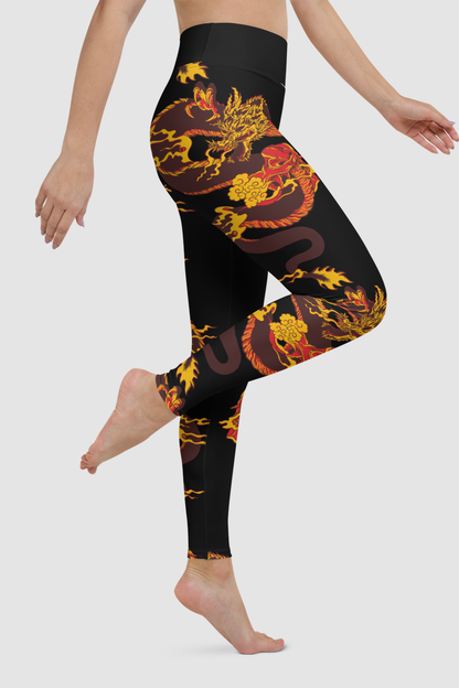 The Red Dragon Oni Women's High Waist Yoga Leggings