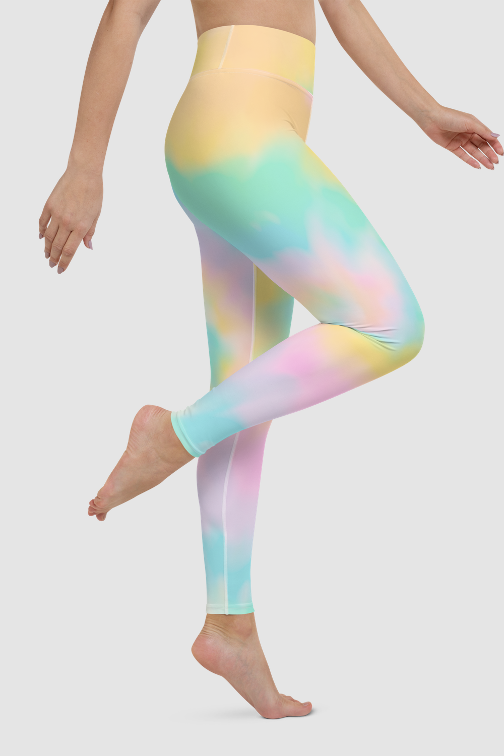 Misty Rose Smokey Tie-Dye Women's High Waist Yoga Leggings