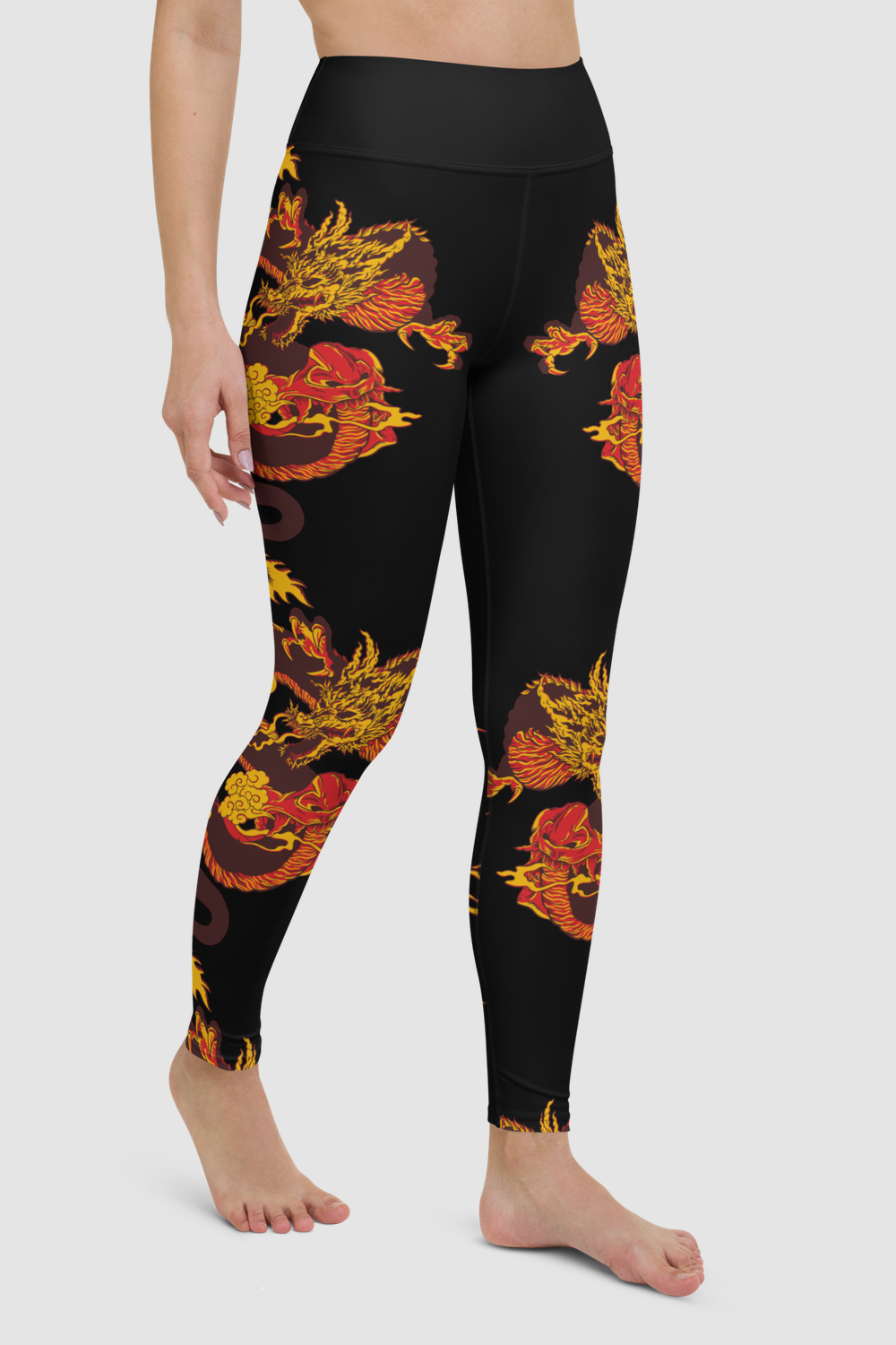 The Red Dragon Oni Women's High Waist Yoga Leggings