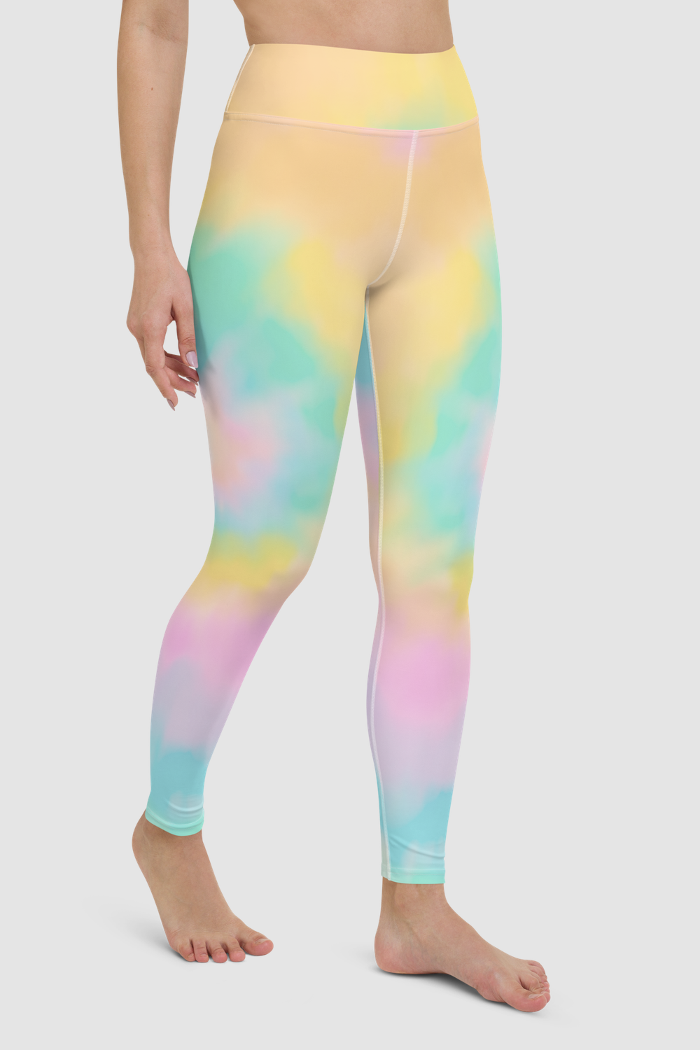 Misty Rose Smokey Tie-Dye Women's High Waist Yoga Leggings