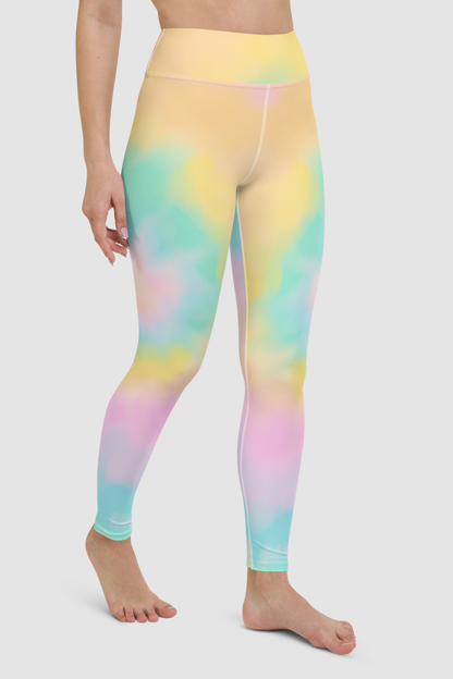 Misty Rose Smokey Tie-Dye Women's High Waist Yoga Leggings