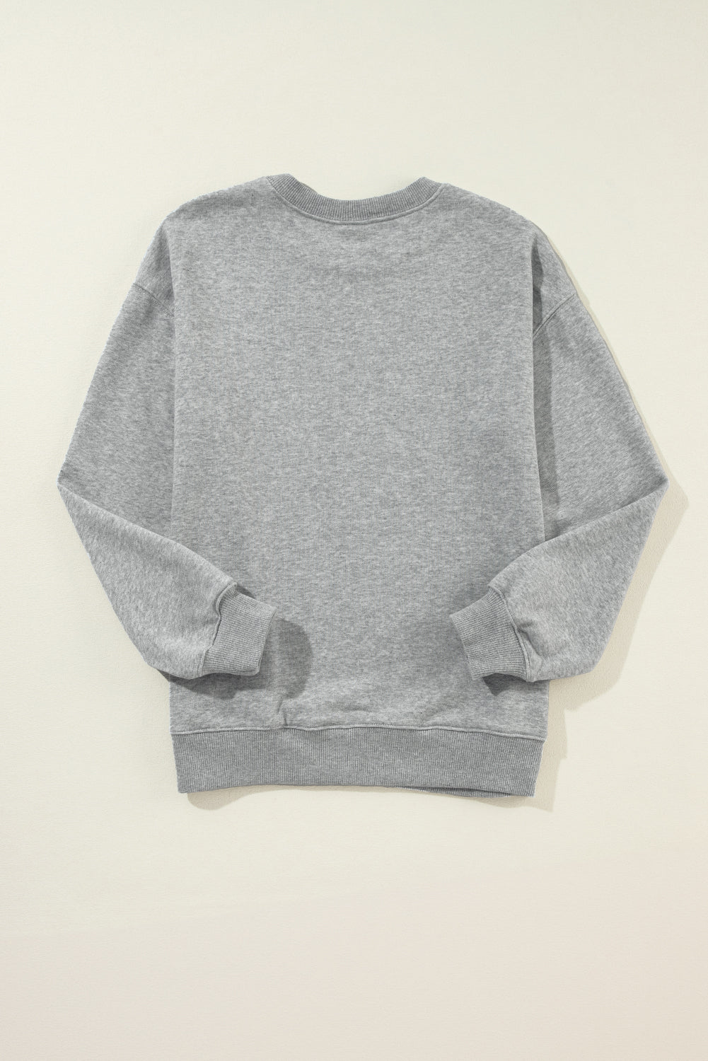 Gray Solid Classic Crewneck Pullover Sweatshirt