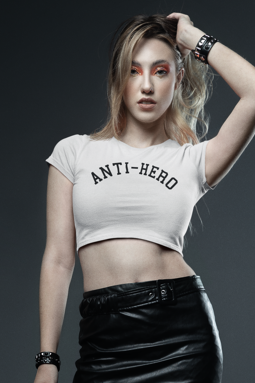 Anti-Hero Women's Fitted Crop Top T-Shirt by OniTakai Original MixiChic OniTakai Design