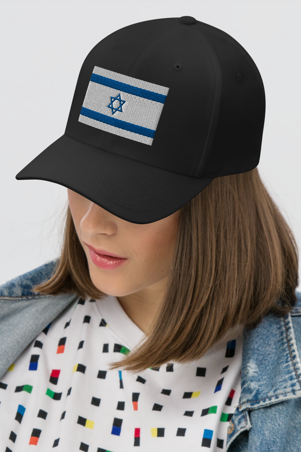 Israel Flag Closed Back Flexfit Hat