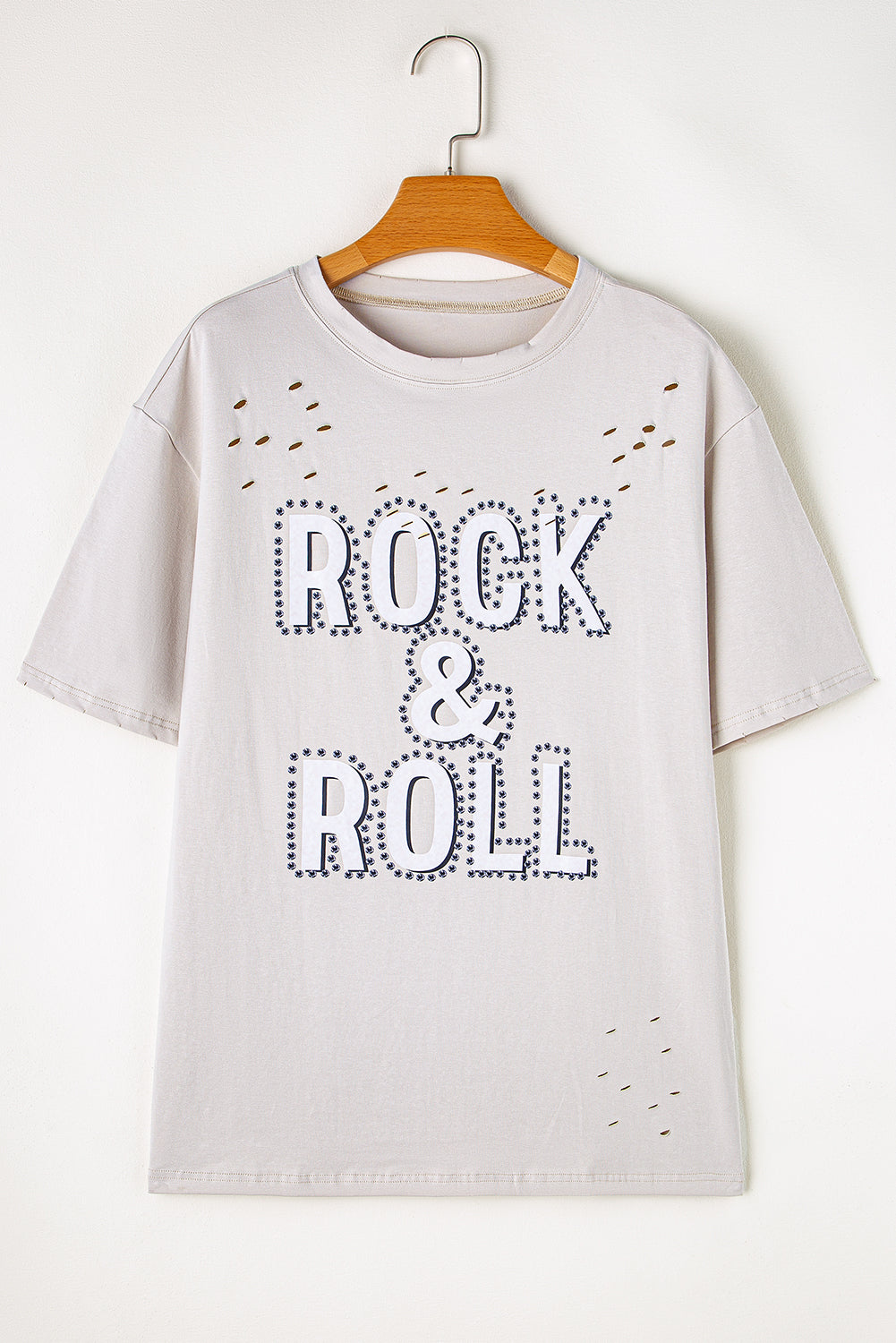 Gray Rock & Roll Graphic Distressed Vintage Tee