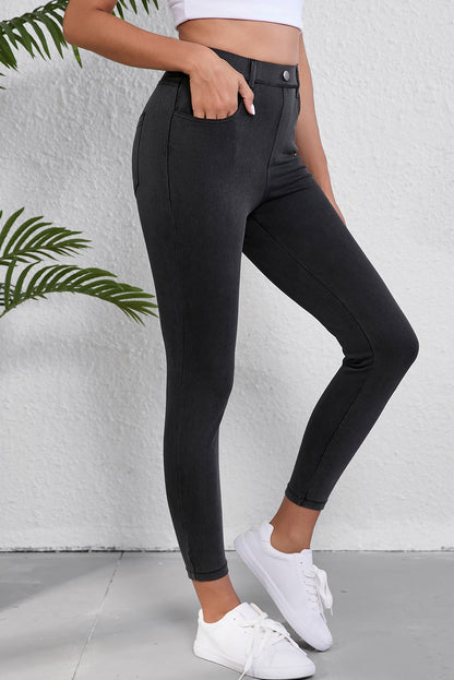 Black Skinny Fit Ankle High Waist Jeans