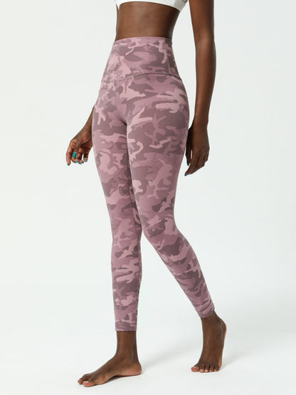 Urban Pink Camouflage Print High Waist Yoga Leggings