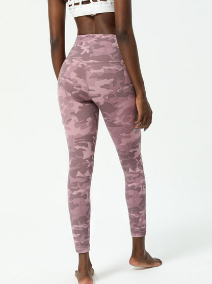 Urban Pink Camouflage Print High Waist Yoga Leggings