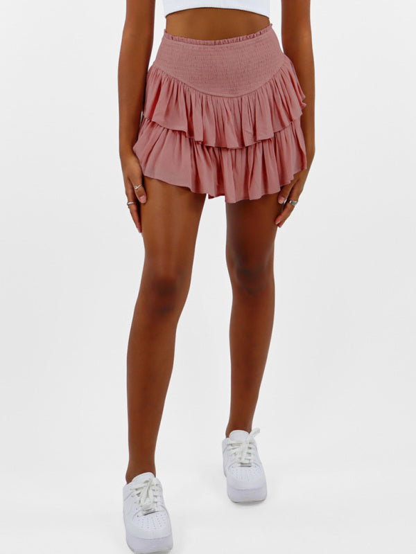 Women's Casual Tennis Fashion All-Match Cake Short Mini Skirt