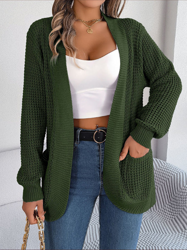 Casual Pocket Long Sleeve Knitted Cardigan