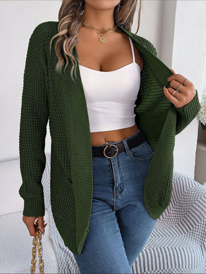 Casual Pocket Long Sleeve Knitted Cardigan