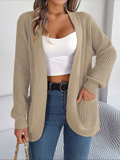 Casual Pocket Long Sleeve Knitted Cardigan