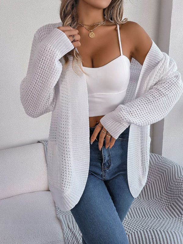 Casual Pocket Long Sleeve Knitted Cardigan