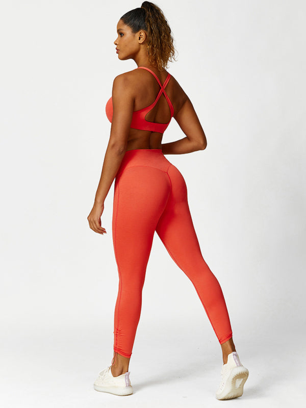 Women's Breathable Solid Color Yoga & Running Tights Leggings