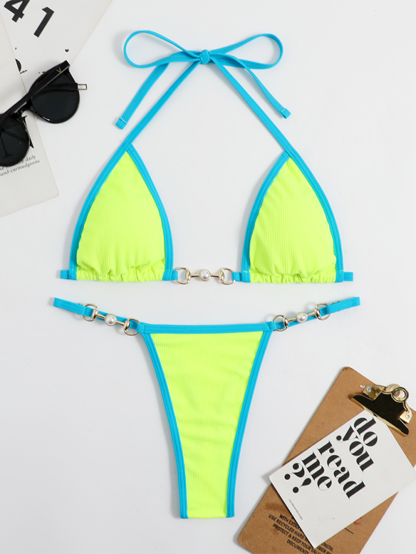 Women's Sexy Vibrant Solid Color Brazilian Style Beach Bikini