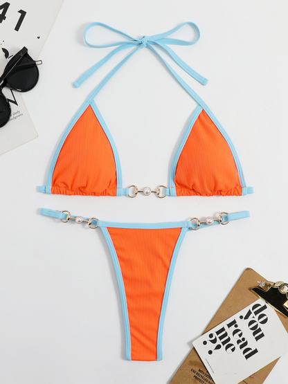 Women's Sexy Vibrant Solid Color Brazilian Style Beach Bikini