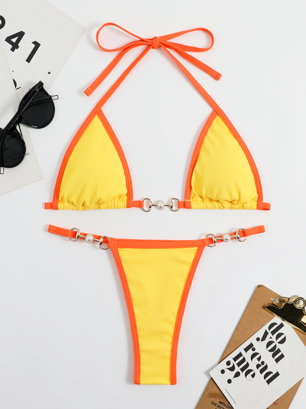 Women's Sexy Vibrant Solid Color Brazilian Style Beach Bikini