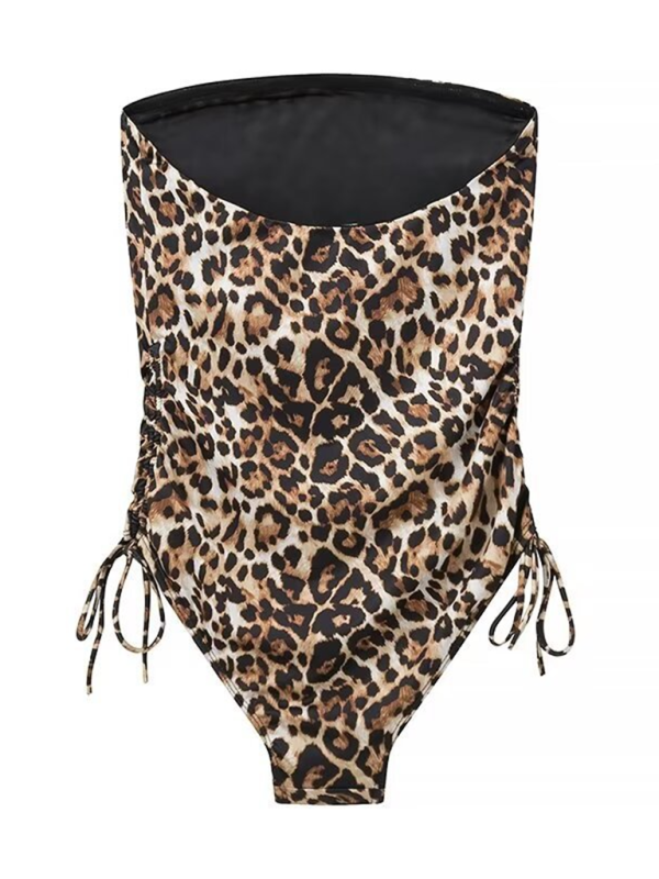 Women's Classy Animal Print Slim Fit Bandeau One-Piece Swimsuit