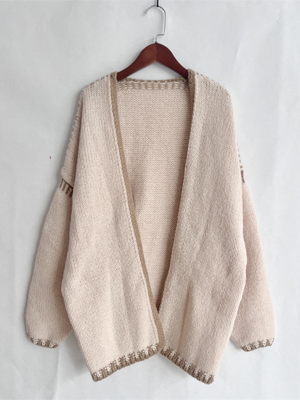 Women's Knit Sweater Jacket Solid Color Loose Cardigan