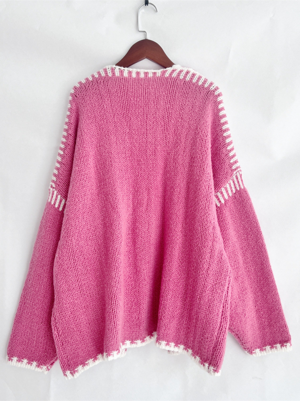 Women's Knit Sweater Jacket Solid Color Loose Cardigan