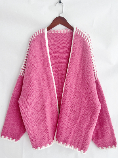 Women's Knit Sweater Jacket Solid Color Loose Cardigan