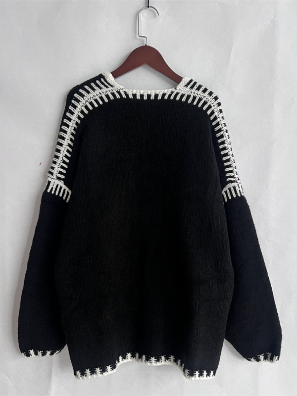 Women's Knit Sweater Jacket Solid Color Loose Cardigan