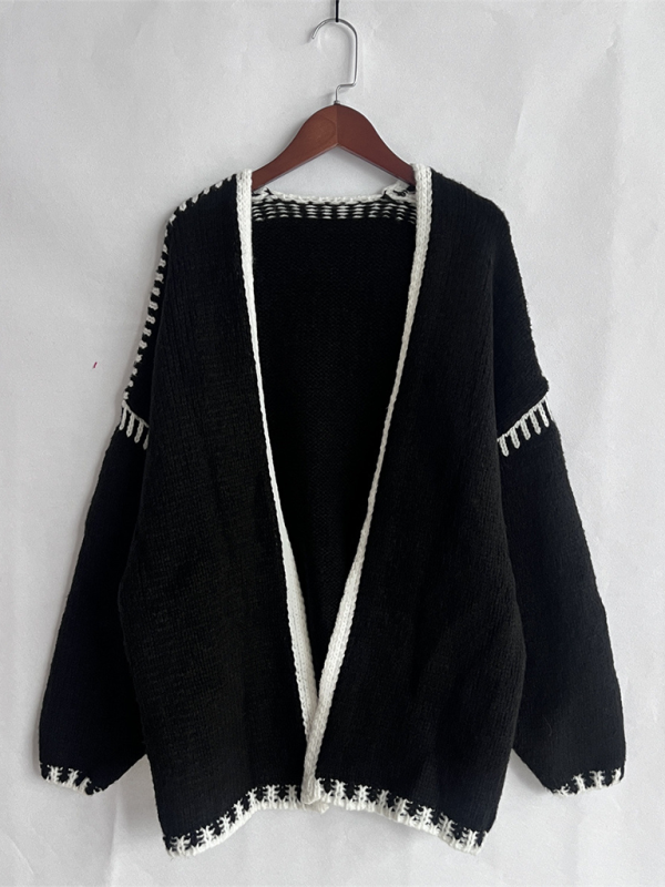 Women's Knit Sweater Jacket Solid Color Loose Cardigan