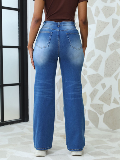 Women's Vintage Loose Casual Straight Leg Denim Trousers