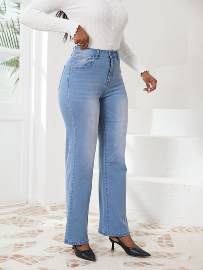 Women's Vintage Loose Casual Straight Leg Denim Trousers