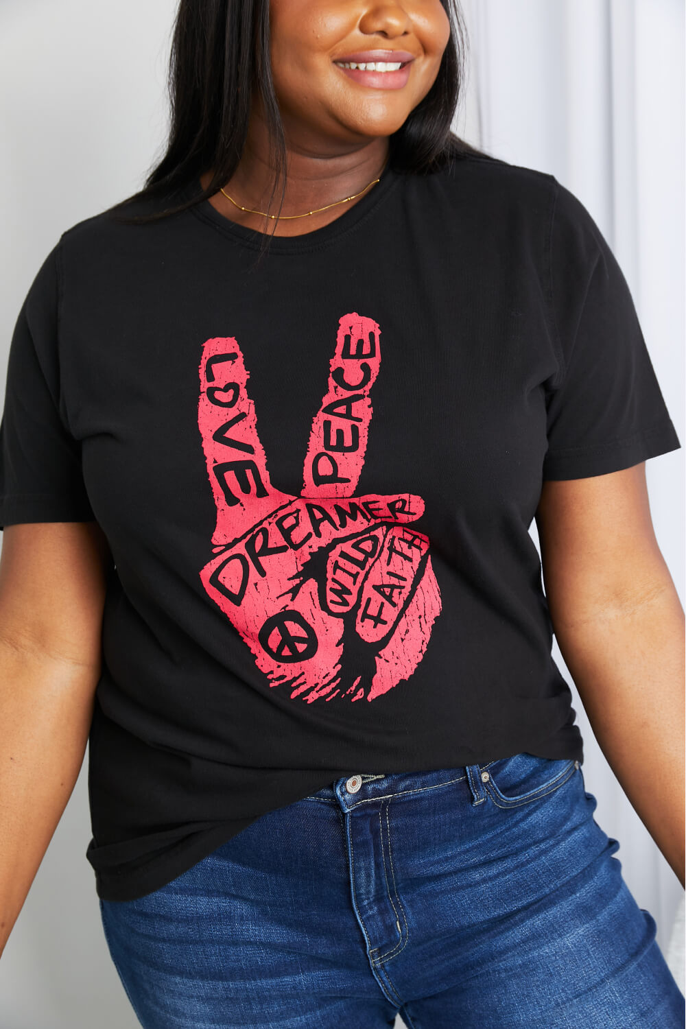 mineB's Love & Peace Dreamer Graphic Print Women's T-Shirt OniTakai