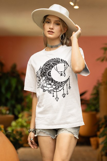 Le Lune Floral Moon Women's Casual T-Shirt
