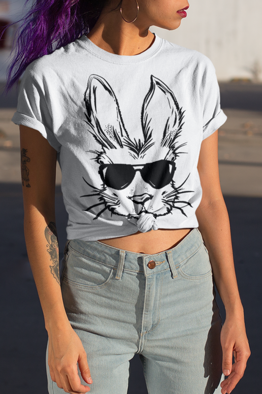 Cool Bunny Rabbit Graphic Print Women's Classic T-Shirt