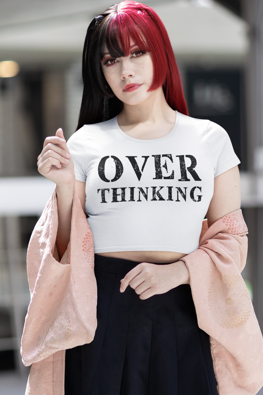 Overthinking Women's Fitted Crop Top T-Shirt