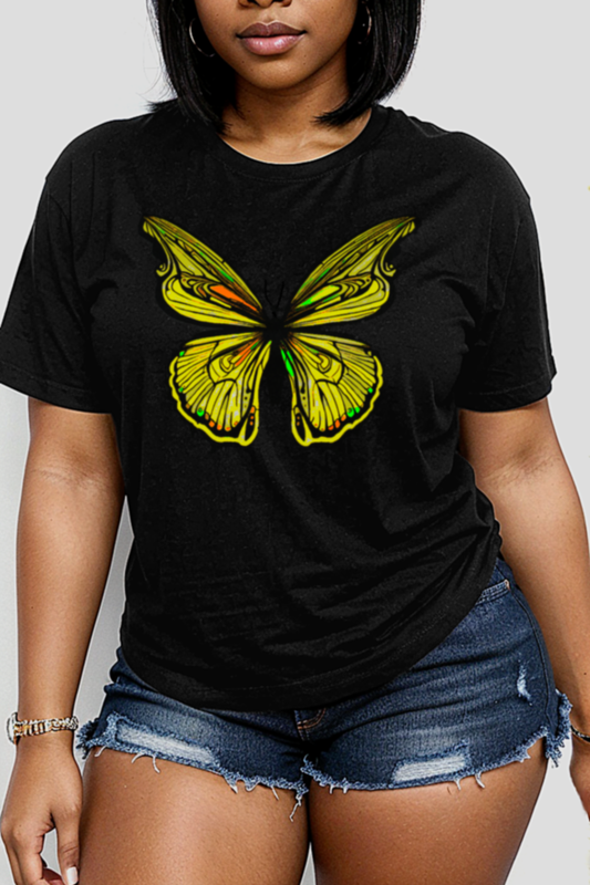 Beautiful Butterfly Graphic Print Women's Casual T-Shirt