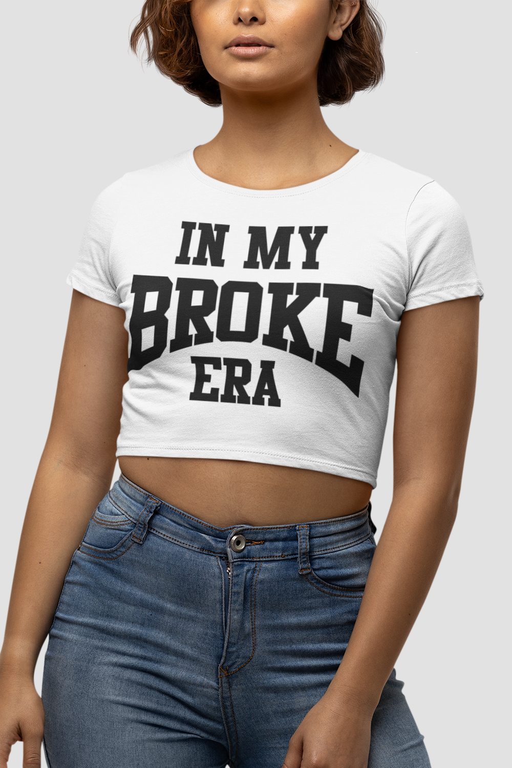 In My Broke Era Women's Fitted Crop Top T-Shirt