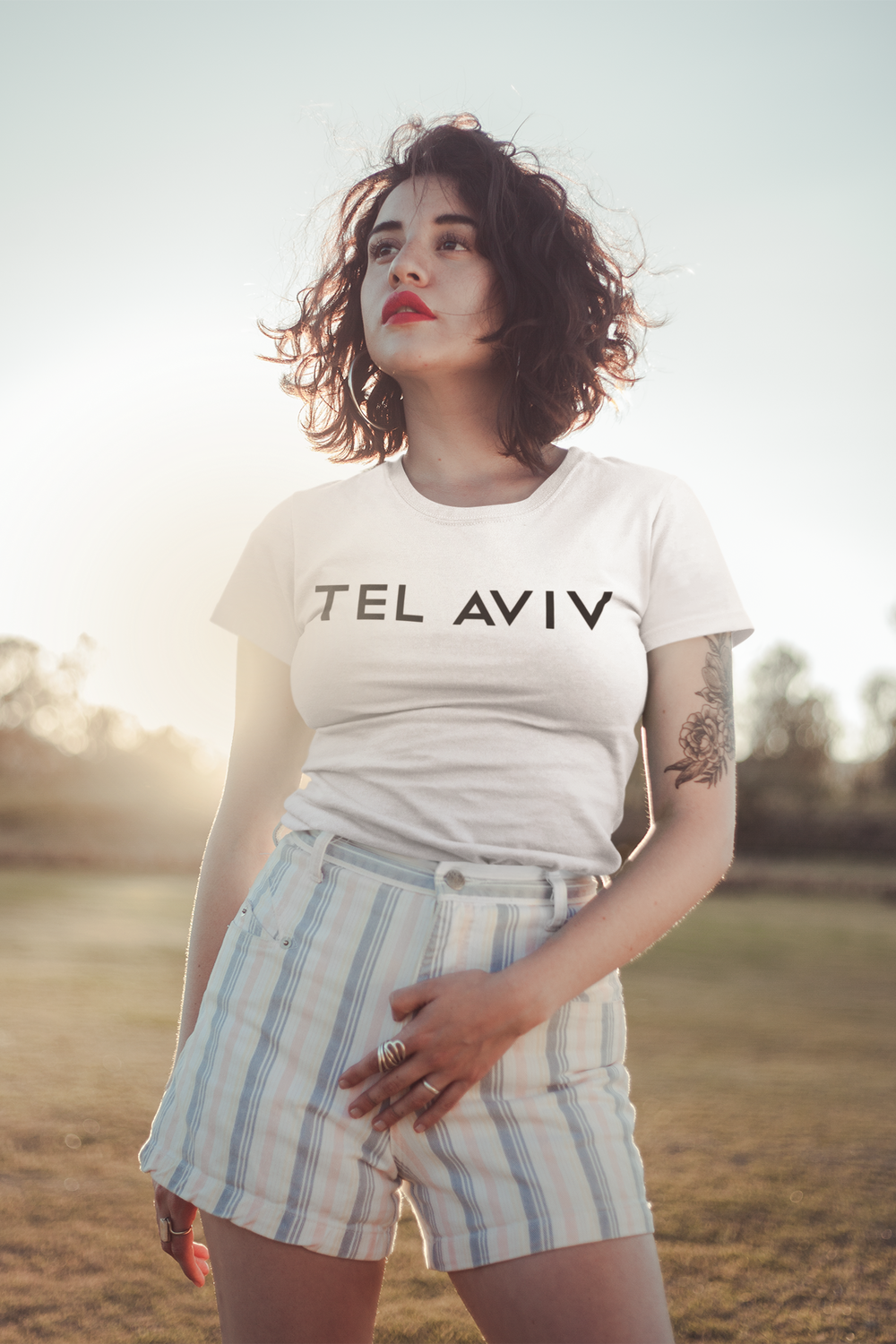 Original Women's Classic White Tel Aviv T-Shirt designed by OniTakai